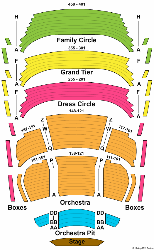 Thrivent Financial Hall At Fox Cities Performing Arts Center End Stage Seating Chart
