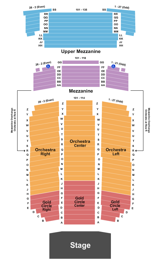 Fox Performing Arts Center Endstage 3 Seating Chart