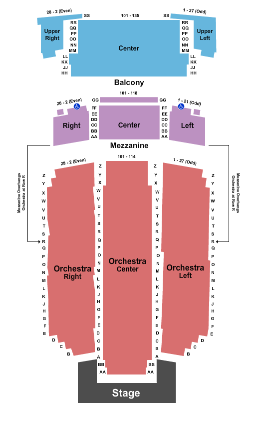 Fox Performing Arts Center Endstage 1 Seating Chart