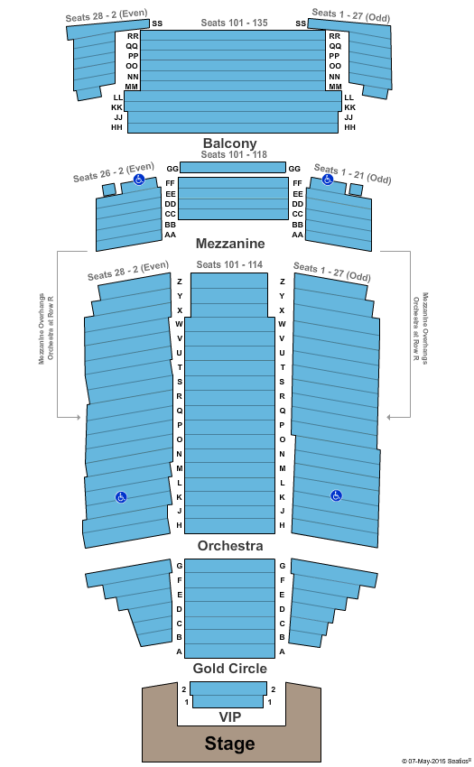Fox Performing Arts Center End Stage 2 Seating Chart