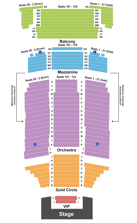 Fox Performing Arts Center Endstage 2 Seating Chart