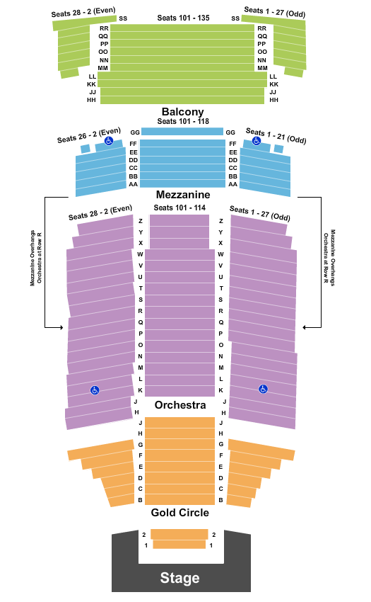 Fox Performing Arts Center Endstage 5 Seating Chart