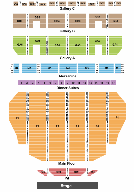 seating chart for Fox Theatre - Detroit - Endstage 2 - eventticketscenter.com