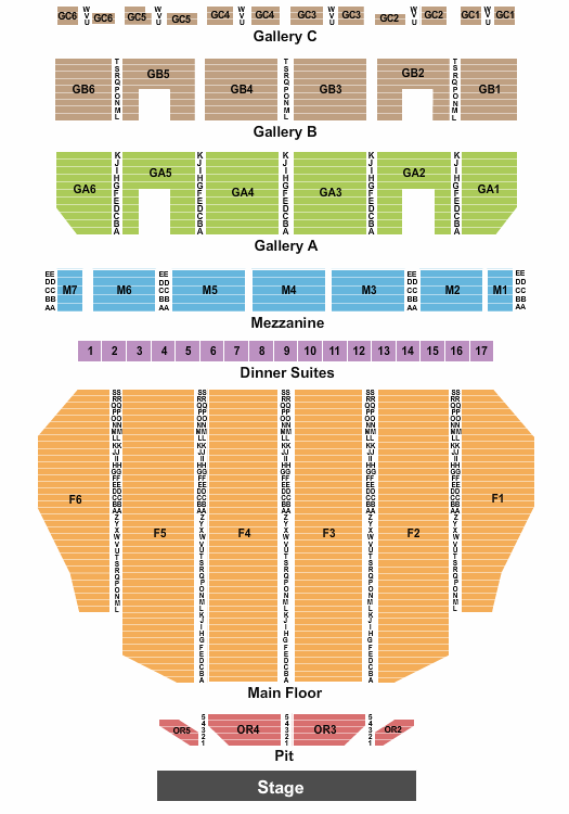 Fox Theatre - Detroit End Stage Seating Chart