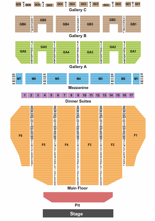 Fox Theatre - Detroit Endstage GA Pit Seating Chart