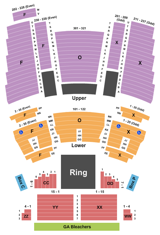 Great Cedar Showroom at Foxwoods, Boxing Seating Chart Star Tickets
