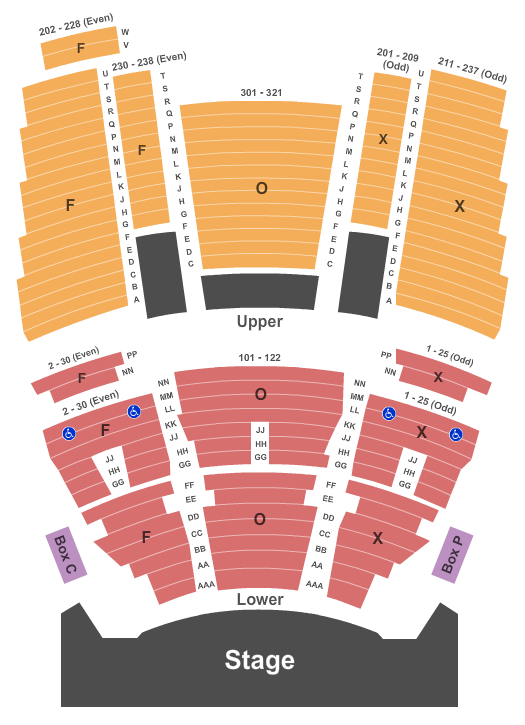 Great Cedar Showroom at Foxwoods Seating Chart