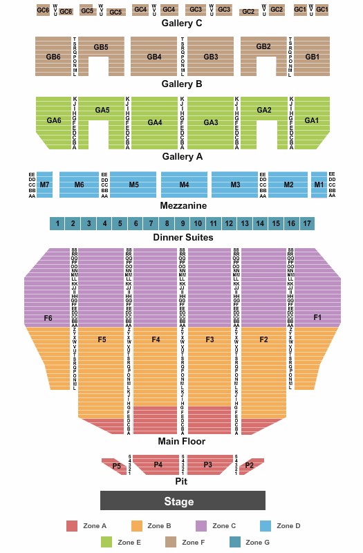 Fox Theatre - Detroit End Stage Zone Seating Chart