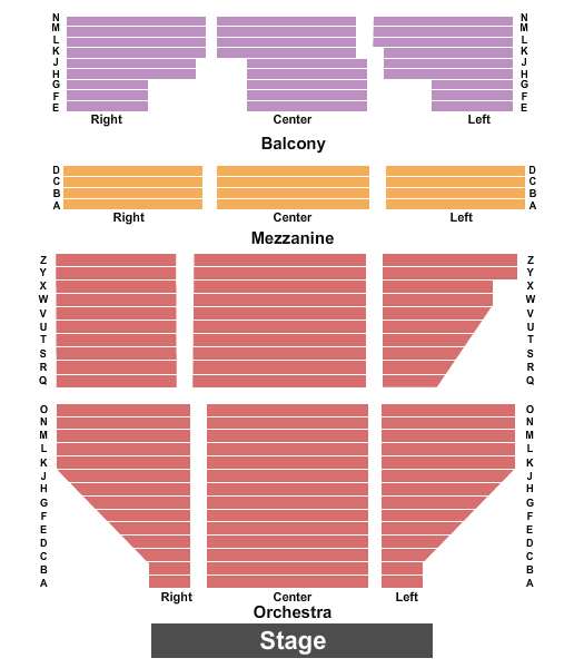 Fox Theatre - Redwood City CA Seating Map