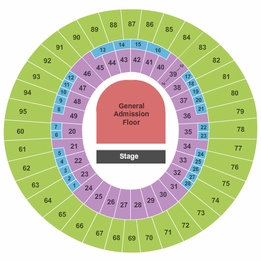 Frank Erwin Center End Stage GA Floor Seating Chart