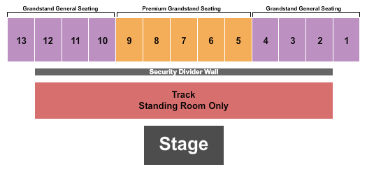 Franklin County Fairgrounds - NY Track/Premium/General Seating Chart