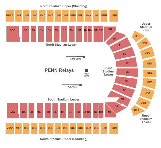 Franklin Field - PA Penn Relays Seating Chart
