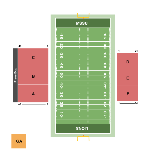 Fred G. Hughes Stadium Football Seating Chart