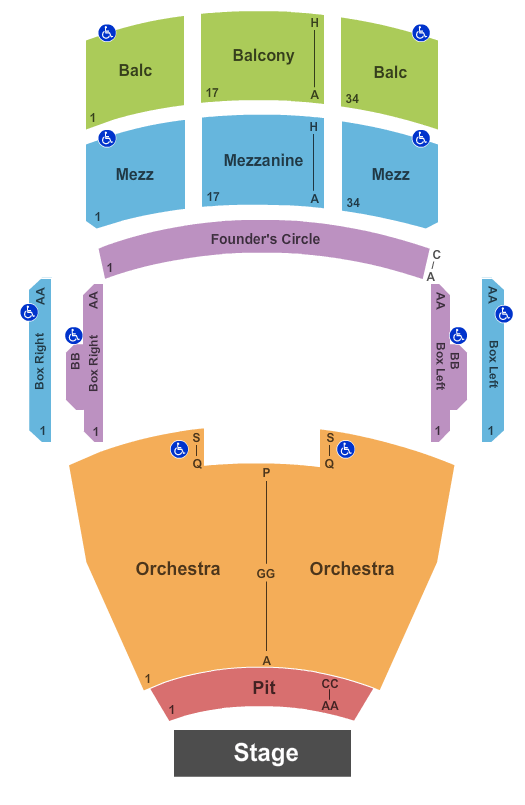 Fred Kavli Theatre At Bank Of America Performing Arts Center Seating Map
