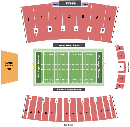 2020 Miami OH RedHawks Football Season Tickets Includes Tickets To All Regular Season Home Games Fred Yager Stadium Oxford OH