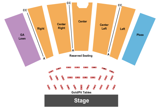 Frederick Brown Jr Amphitheatre Endstage Pit Tables Seating Chart