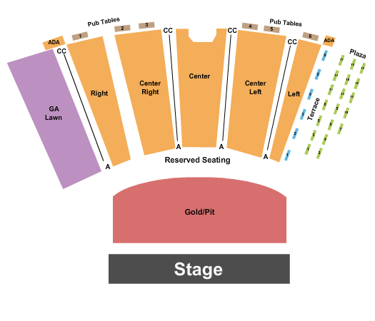 Frederick Brown Jr Amphitheatre Endstage RSV Gold Pit Seating Chart