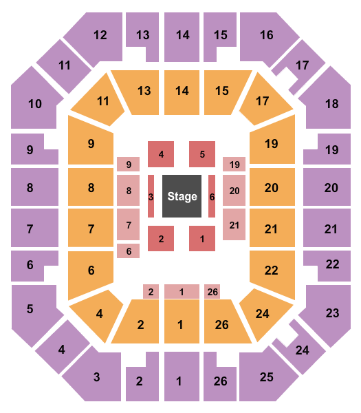 Freedom Hall Civic Center - TN Center Stage 2 Seating Chart