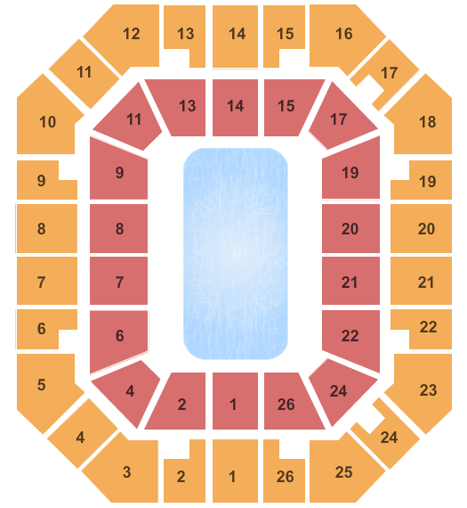 Freedom Hall Civic Center - TN Disney On Ice Seating Chart