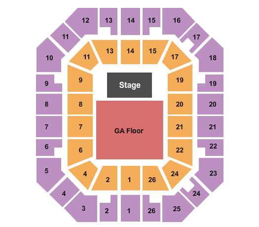 Freedom Hall Civic Center - TN End Stage GA Seating Chart