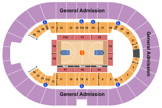 Freeman Coliseum Basketball GA Seating Chart