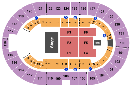 Freeman Coliseum End Stage Half House 2 Seating Chart