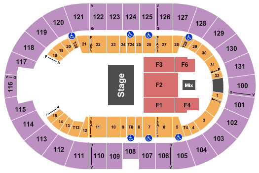 Freeman Coliseum End Stage Half House 3 Seating Chart