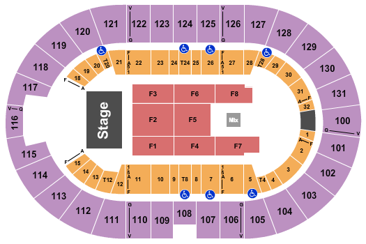 Freeman Coliseum Endstage Rsrv F1-F8 Seating Chart