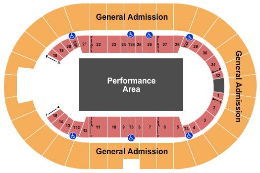 Freeman Coliseum Performance Area Seating Chart
