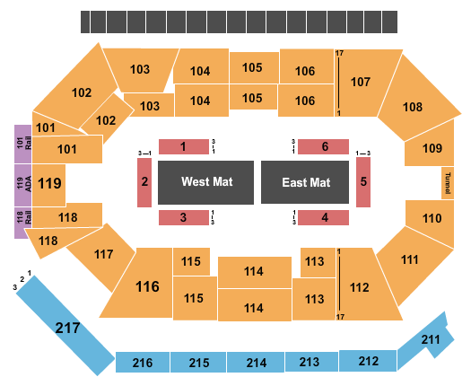 Frontwave Arena Combat Sports Seating Chart