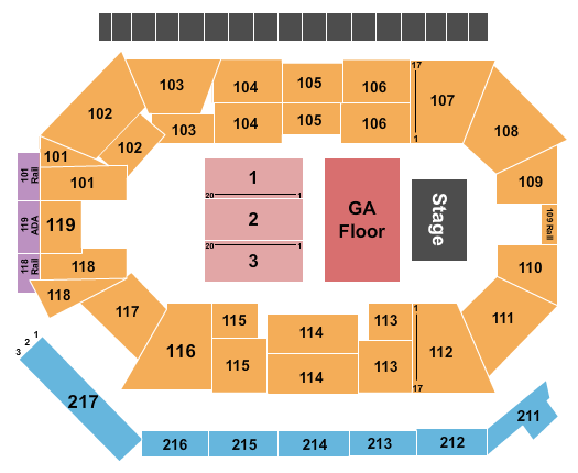 Frontwave Arena Endstage GA Pit 2 Seating Chart