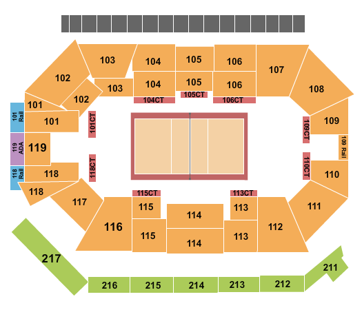 Frontwave Arena Volleyball Seating Chart