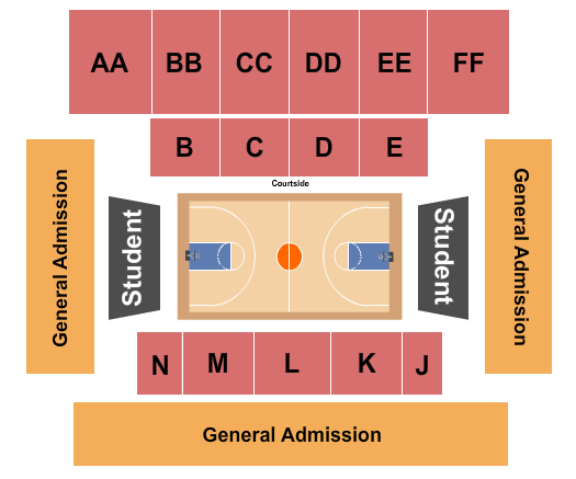 Frost Arena Basketball Seating Chart