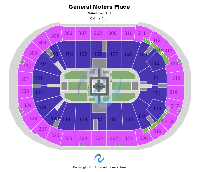 Rogers Arena Celine Dion Seating Chart