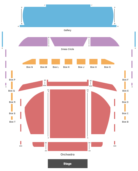 seating chart for Performance Hall At Gaillard Center - Endstage 2 - eventticketscenter.com