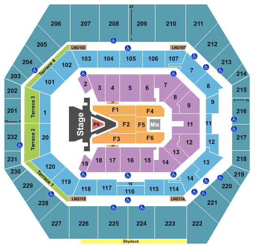 Gainbridge Fieldhouse, Aerosmith 2023 Seating Chart Star Tickets