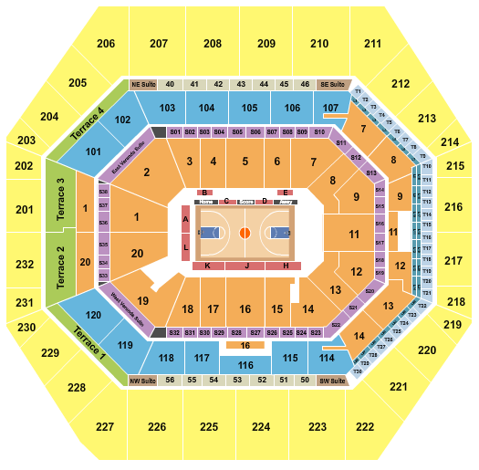 Gainbridge Fieldhouse Basketball - High School Seating Chart