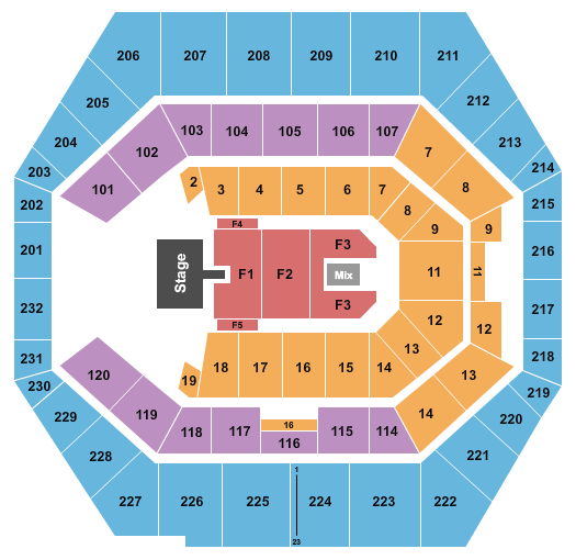 seating chart for Gainbridge Fieldhouse - Pentatonix - eventticketscenter.com