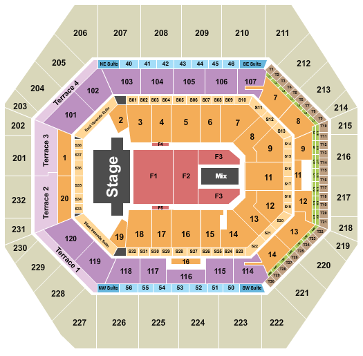 Gainbridge Fieldhouse TSO 2024 Seating Chart