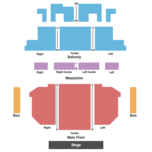 The Orpheum Theatre - Galesburg End Stage Seating Chart