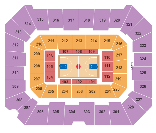 Gallagher IBA Arena Basketball Seating Chart
