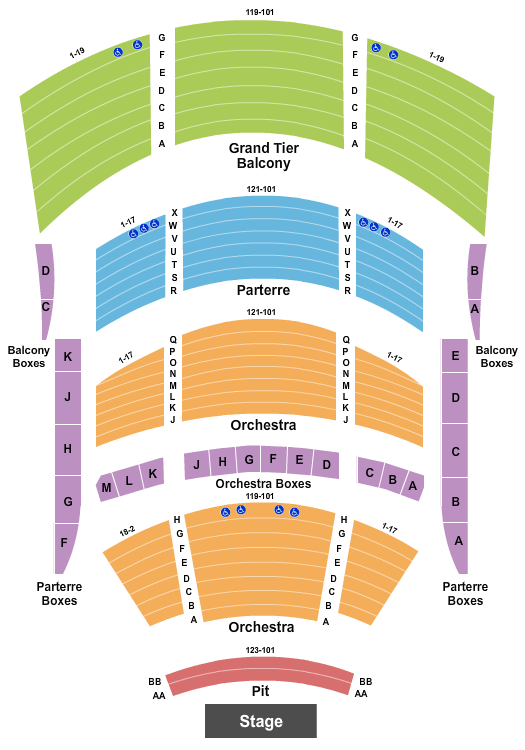 Mary Stuart Rogers Theater at Gallo Center For The Arts Seating Map