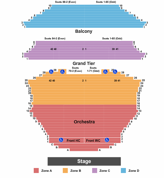 ASU Gammage End Stage - IntZone Seating Chart