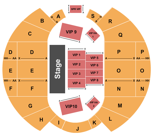 Garrett Coliseum Endstage VIP Seating Chart