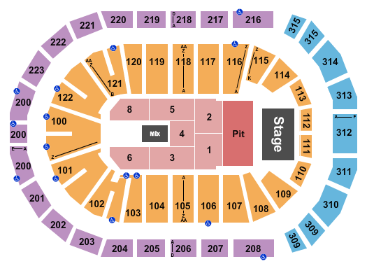 Gas South Arena Endstage GA Pit 2 Seating Chart