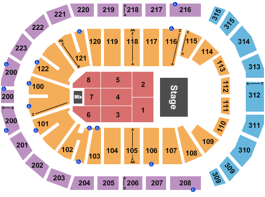 Los Temerarios Gas South Arena Seating Chart