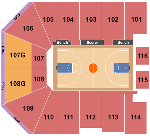 seating chart for Gateway Center Arena At College Park - Basketball - eventticketscenter.com