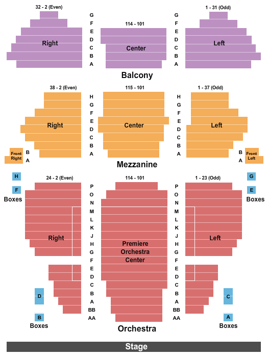 Geary Theatre - CA Seating Map