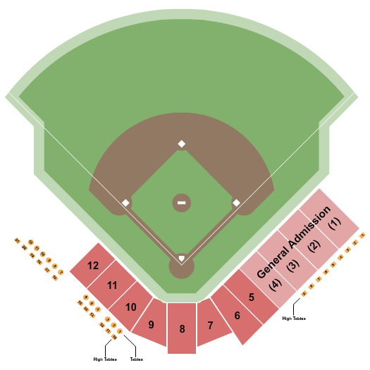 Gene Hooks Field At David F. Couch Ballpark Baseball Seating Chart