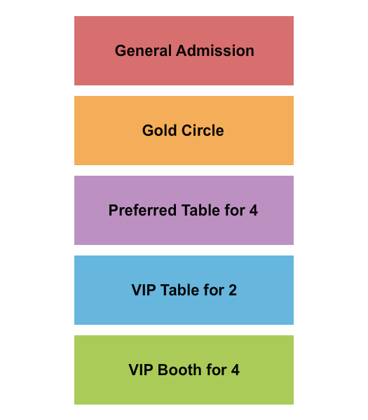 Rose City Comedy GA/GC/Preferred/VIP Seating Chart